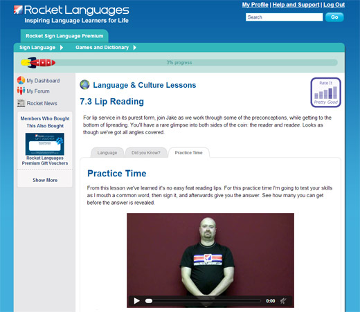 Rocket Sign Language Premium Language & Culture Lessons